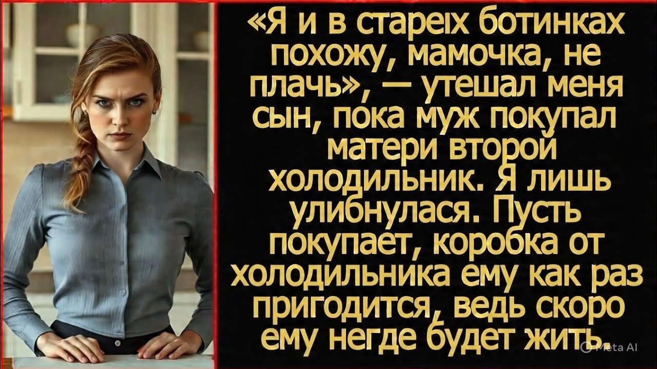 Я и в старых ботинках похожу, мамочка! Утешал меня сын, пока муж покупал матери второй холодильник.