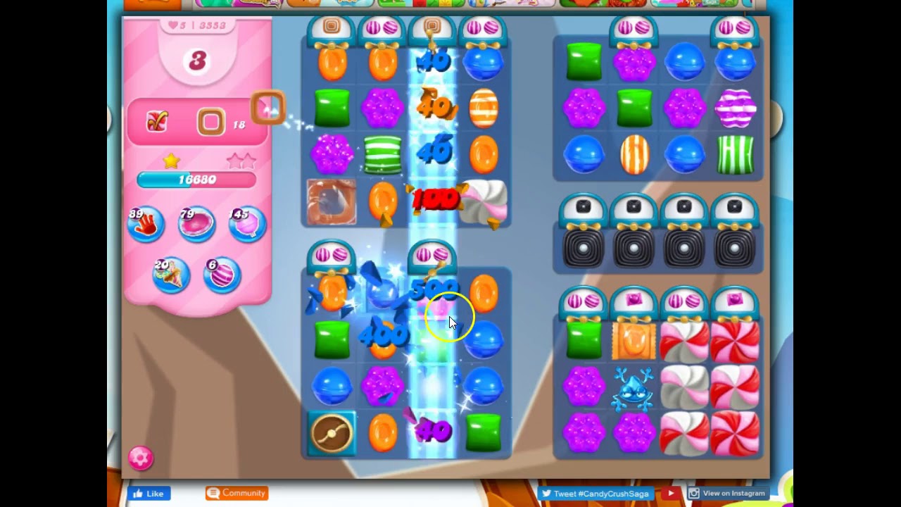 Candy Crush Level 3553 Talkthrough, 14 Moves 0 Boosters
