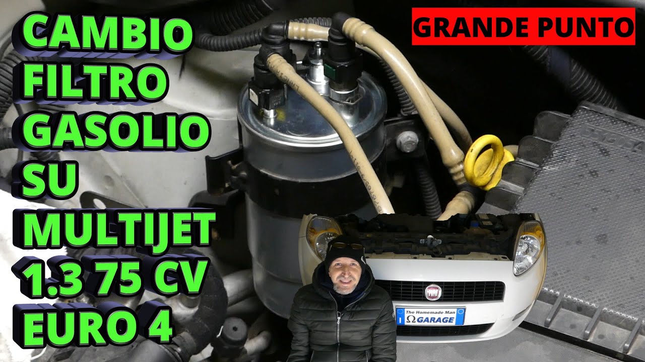 Filtro gasolio Grande Punto Multijet 1.3 75cv tutorial sostituzione