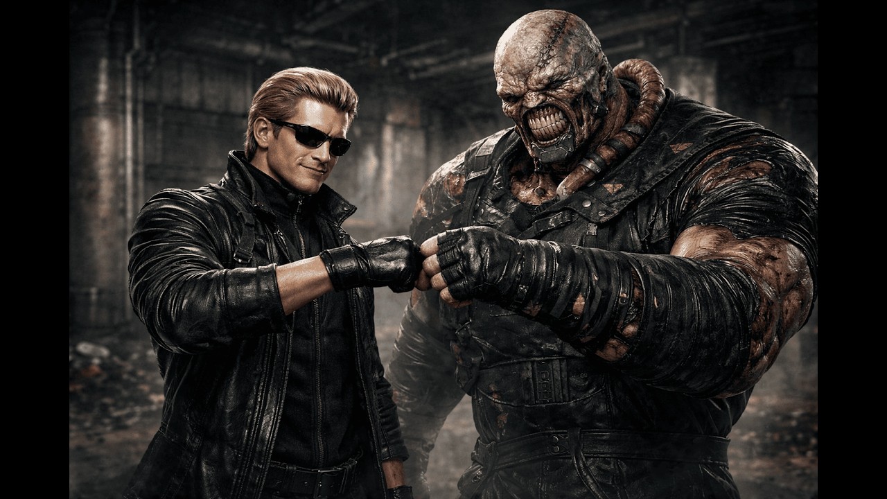Wesker e Nemesis arregaçando com os sobrevivente no Dead by Daylight