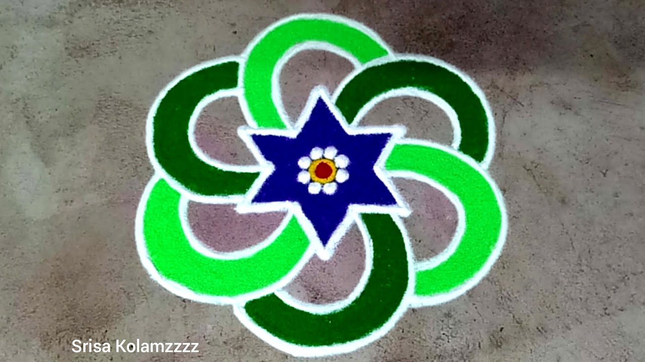 5*3 Dot🌻easy Simple Beautiful and Traditional Rangoli🌻Daily muggulu