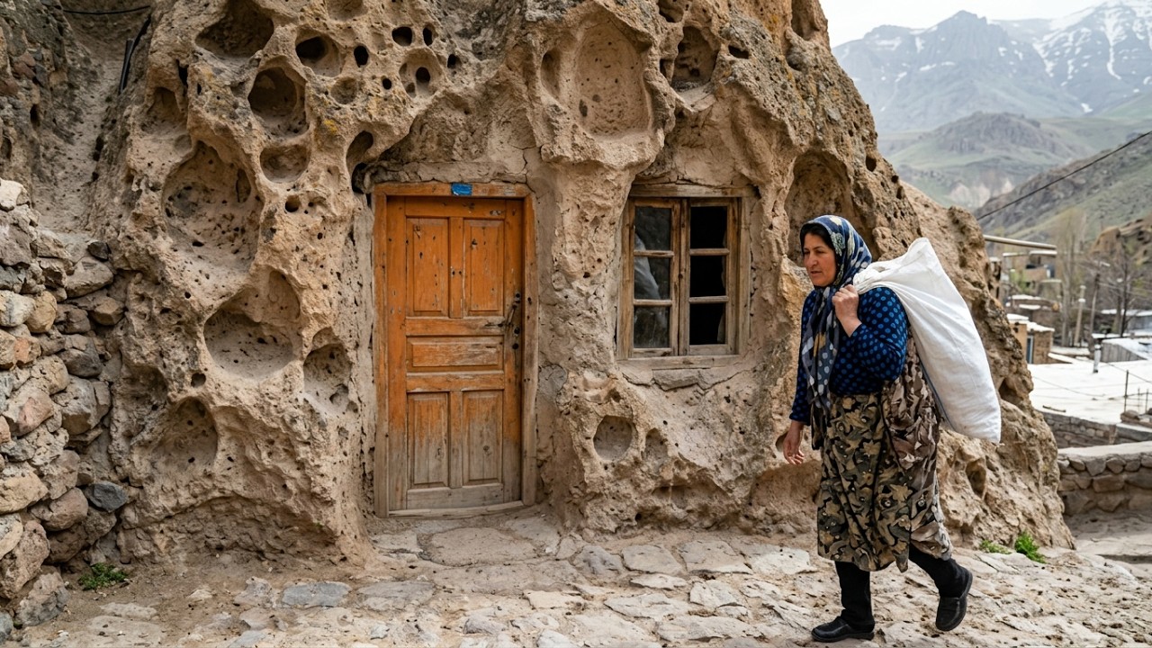Rocky and stone village in Iran: Kandovan