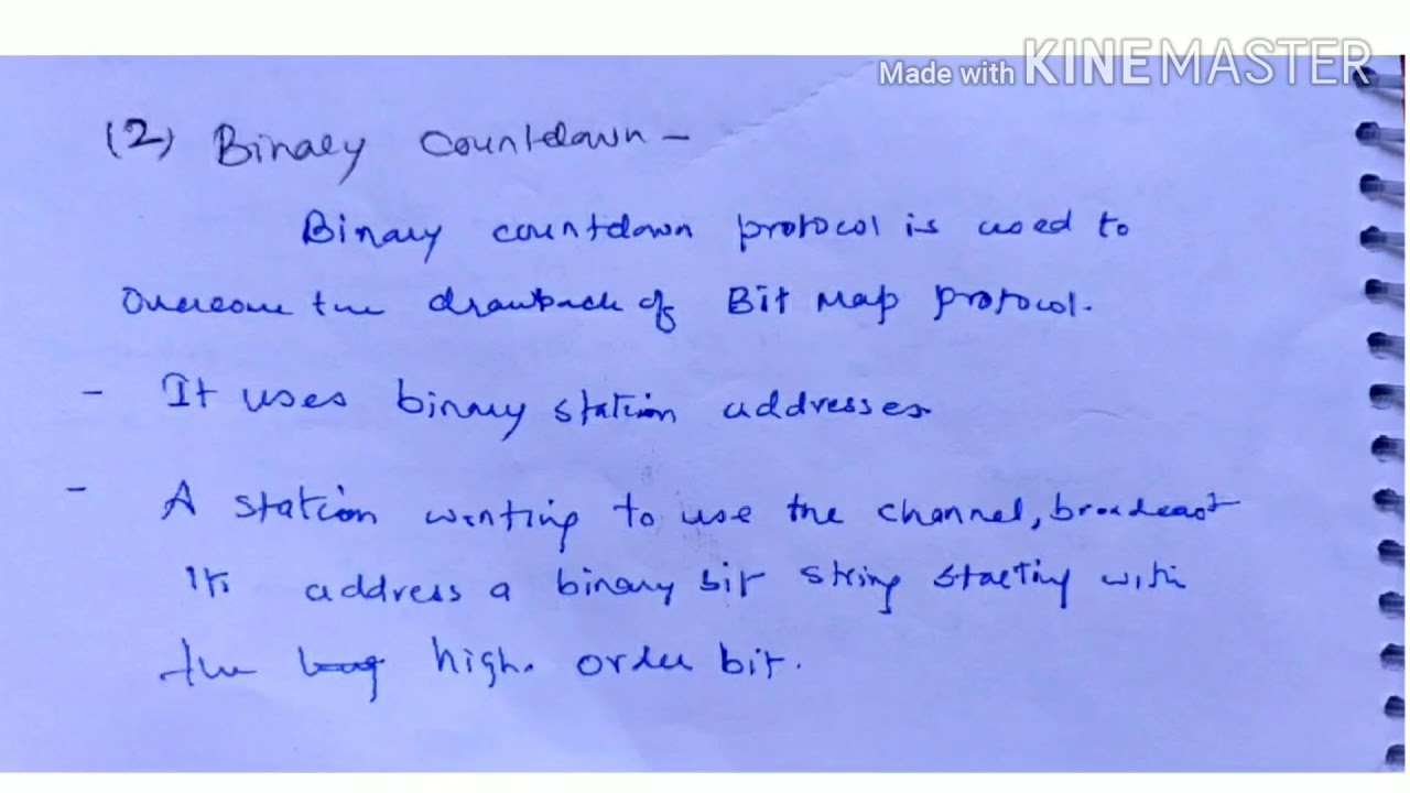 Binary countdown - collision free protocol - lecture 62/ computer network