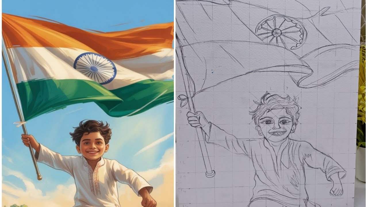 Republic day drawing#26th january special drawing #easu to draw 