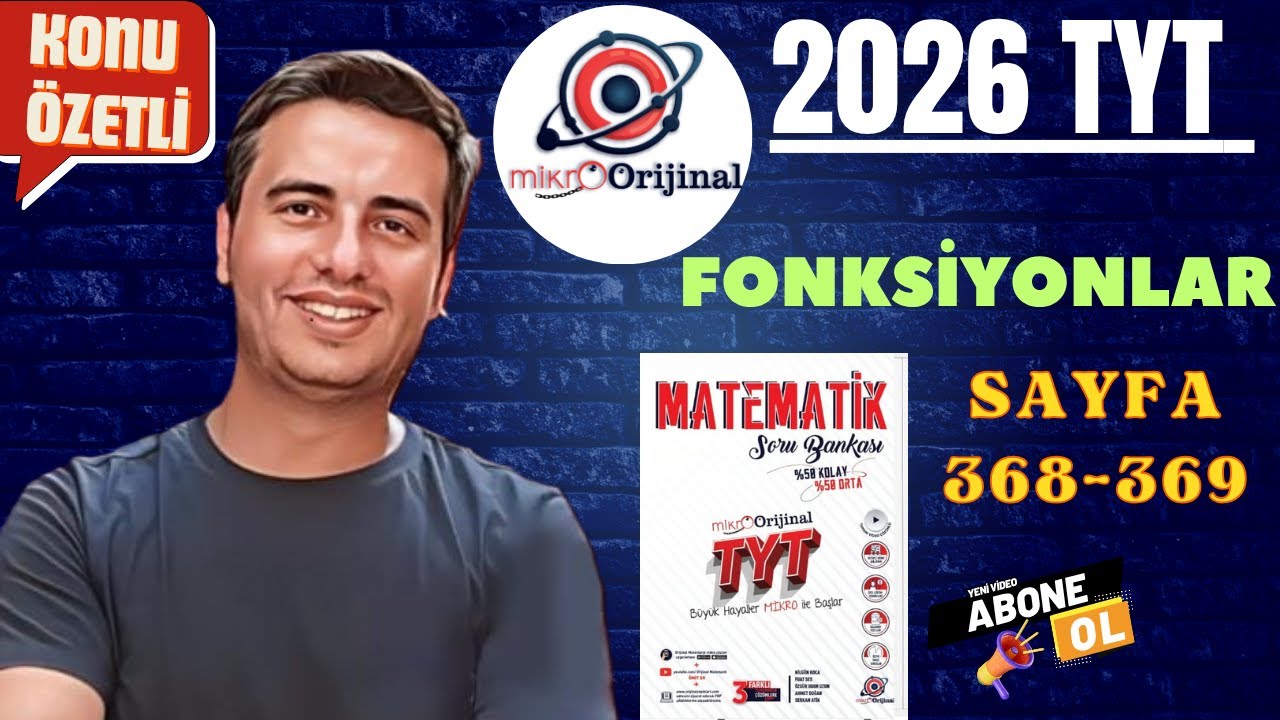 FONKSİYONLAR / SAYFA 368-369 / 2025 - 2026 / MİKRO ORİJİNAL YAYINLARI TYT MATEMATİK ÇÖZÜMLERİ