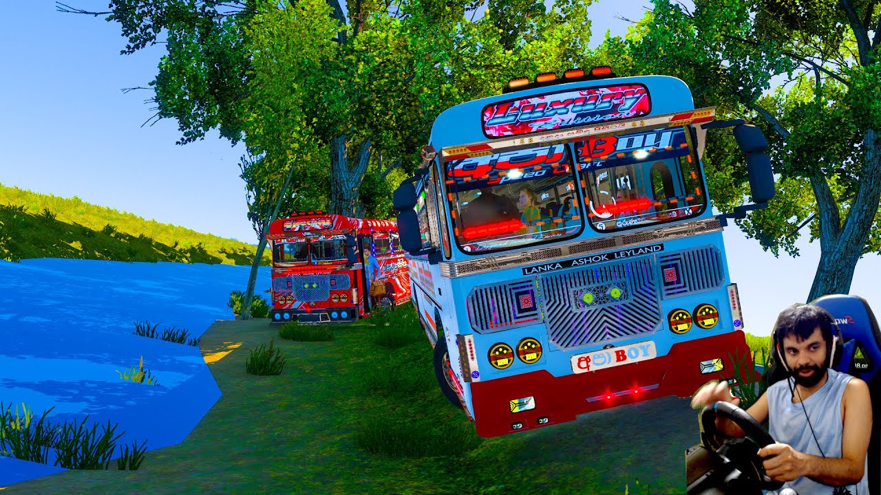 ගගට පෙරලුන බස් එක | Ets 2 multiplayer convoy|#ets2 #busgames #laahiru