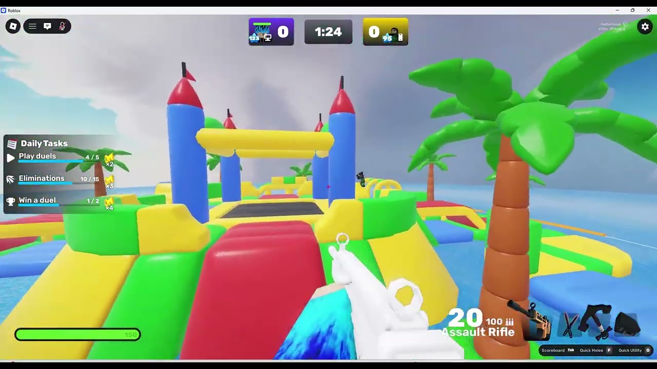 playing roblox rivals