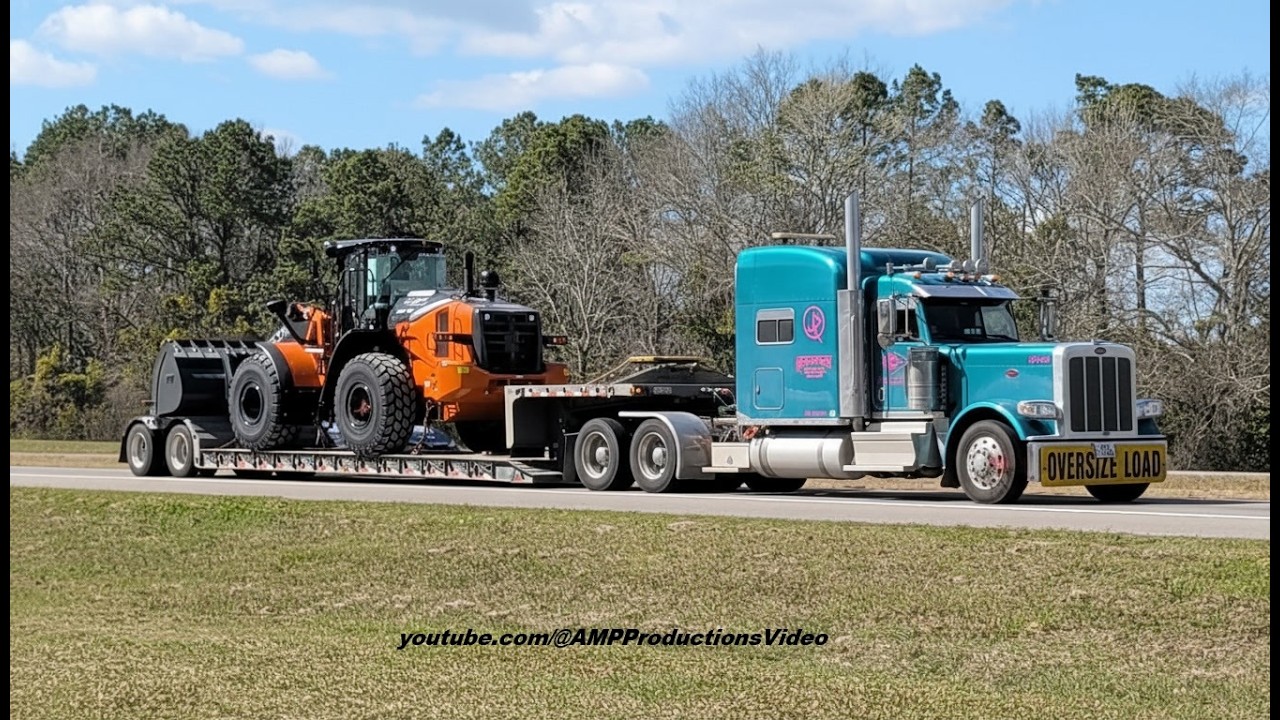 Teal Peterbilt Orange Loader | Truckspotting 3726