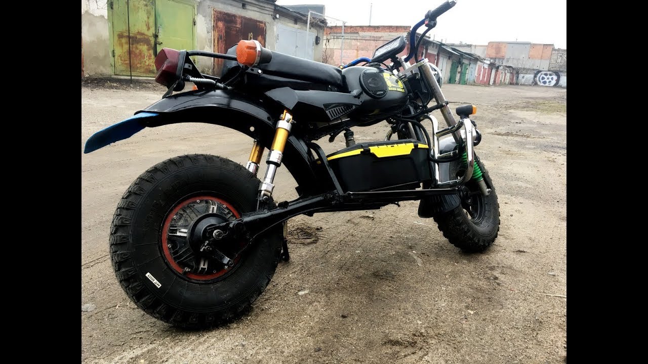 Самодельный электромотоцикл, тесты.  Custom electric bike test