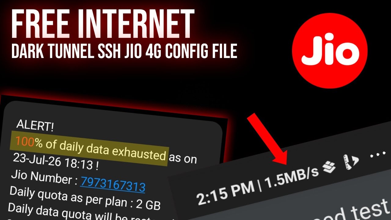 JIO 4G FREE UNLIMITED INTERNET TRICK | Dark Tunnel SSH Config File 🌹