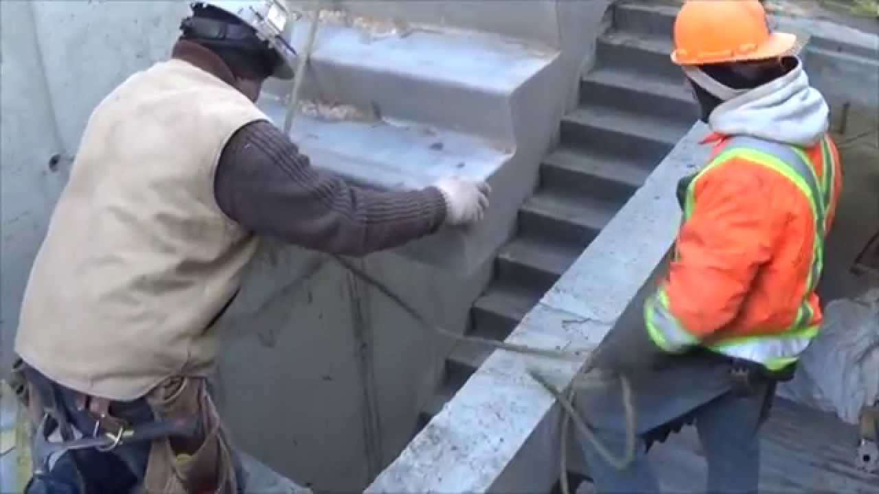 Installation of Betcalier precast concrete scissor stairs