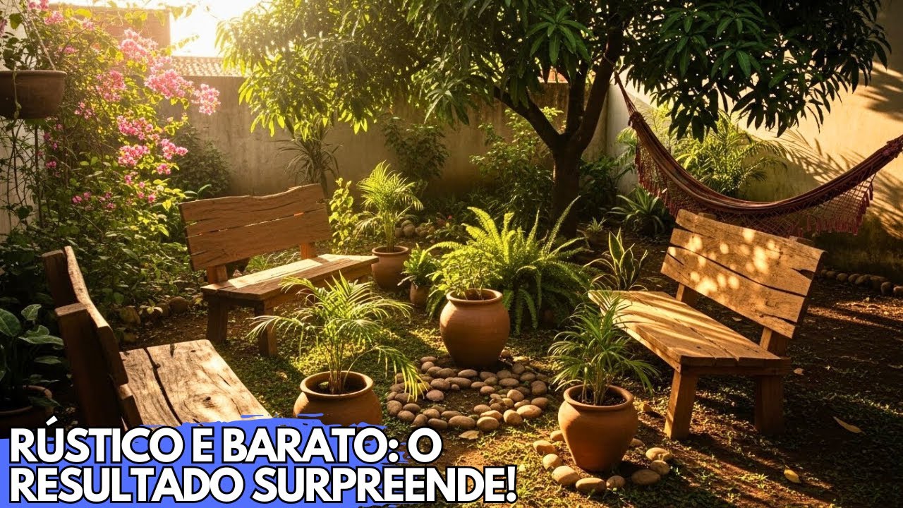 Como Transformar um Quintal Pequeno em um Paraíso Campestre Rústico Gastando Pouco