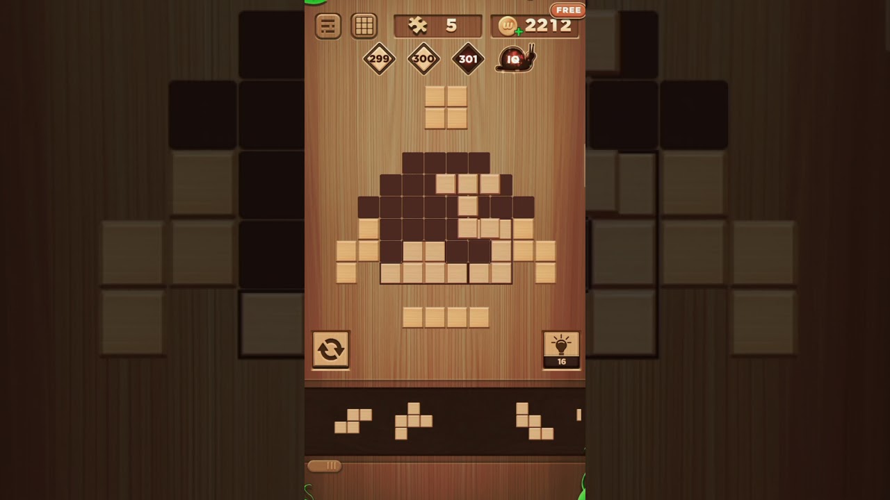 301 Wood block brain test puzzle🧩 #blockpuzzle #gamepuzzle