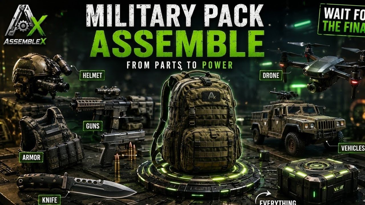 Ultimate Military Pack Assemble! 🎒💥 ​#AssembleX #MilitaryPack #TacticalGear #3DAnimation #shorts 