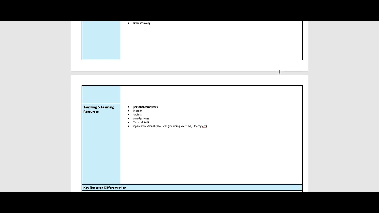 learning planner for shs