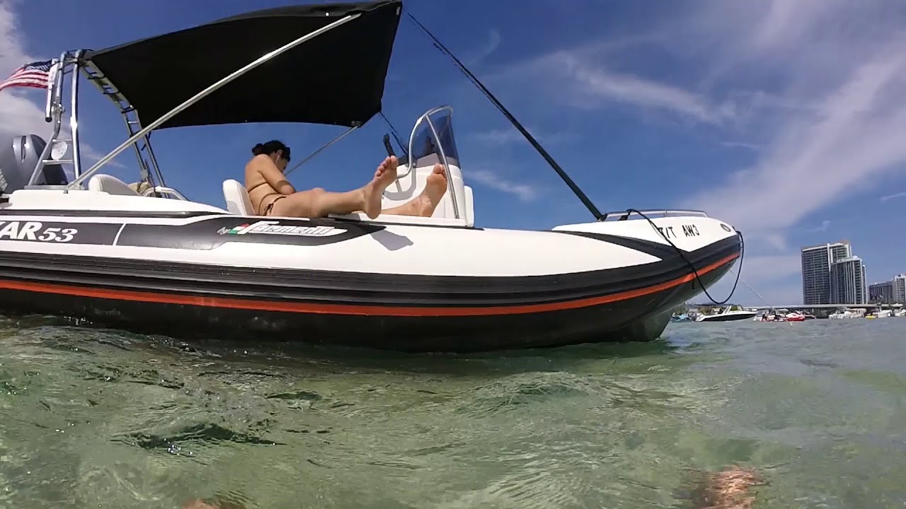 Haulover Sandbar, Miami on Italian Zar 53 Boat