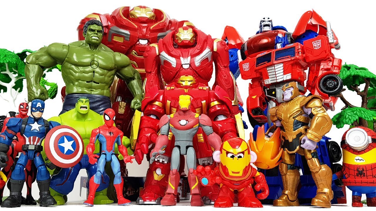 Hulkbuster vs Thanos & Transformer Gorilla! Avengers Go~! Hulk, Iron Man, Spider-Man!