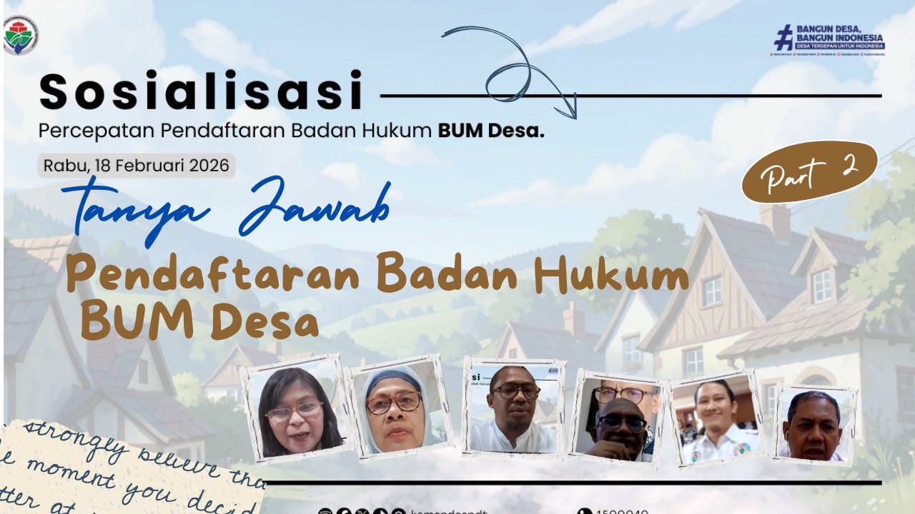 TANYA JAWAB : Percepatan  Pendaftaran Badan Hukum BUM Desa #bumdesa #tpp #Danadesa #pendampingdesa