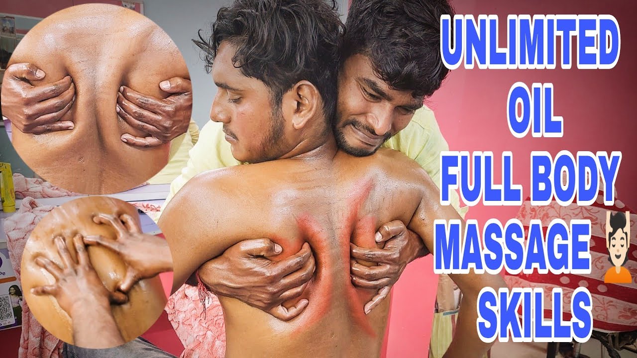 UNLIMITED OIL FULL BODY MASSAGE SKILLS. NECK CRACKING By master rajen model piku..