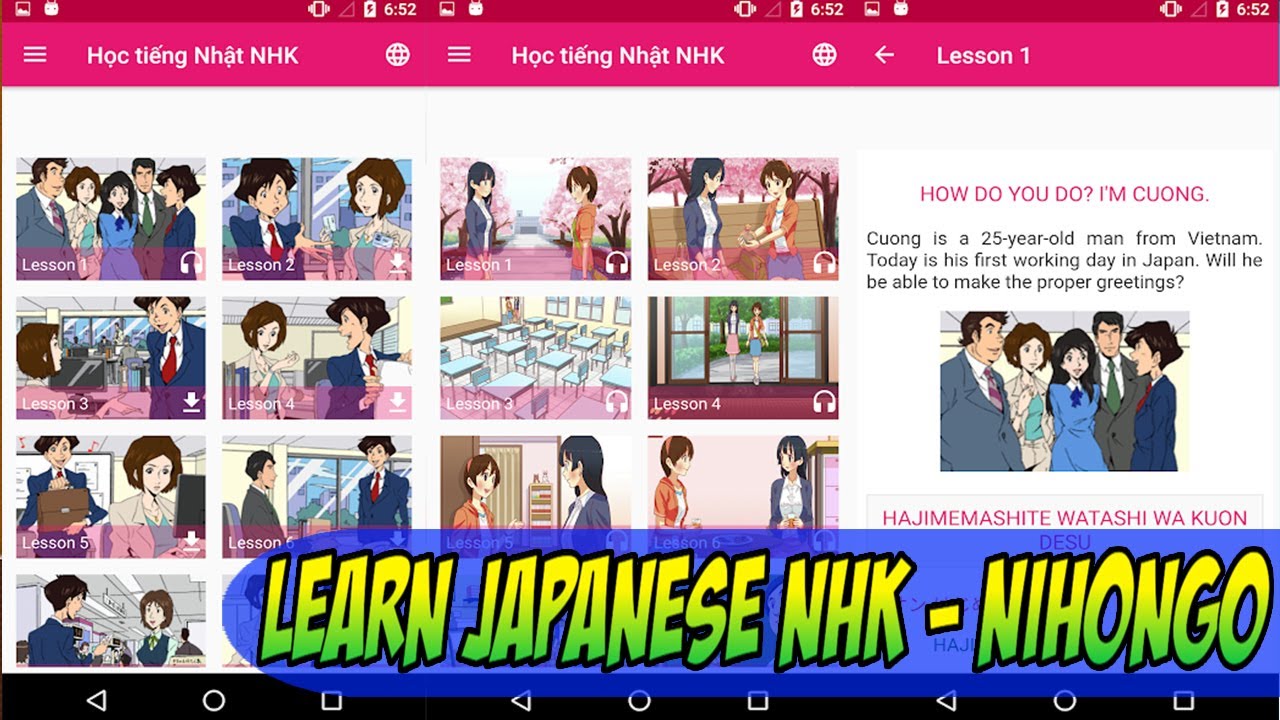 How To Use Learn Japanese NHK - Nihongo Android APPS