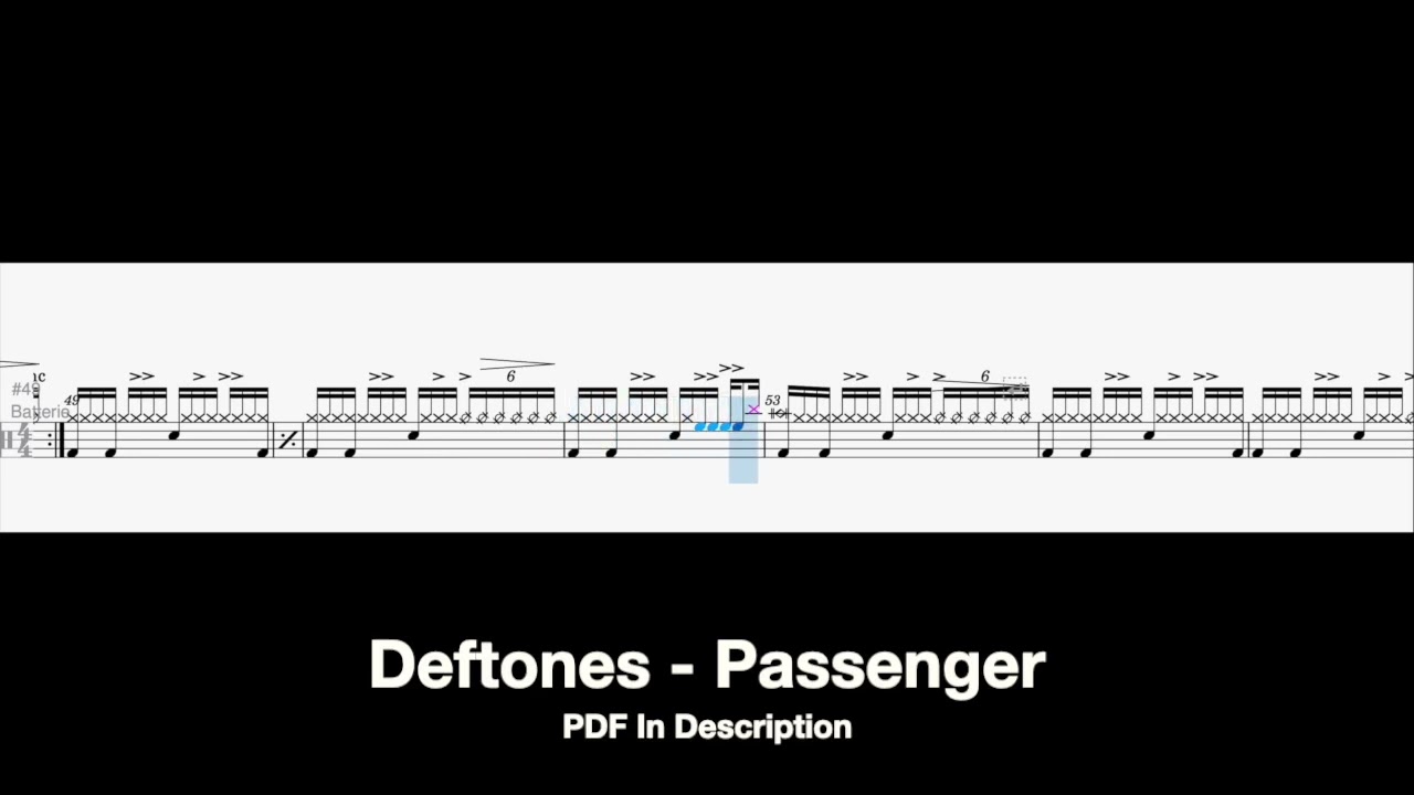 Deftones  - Passenger - Drum Transcription