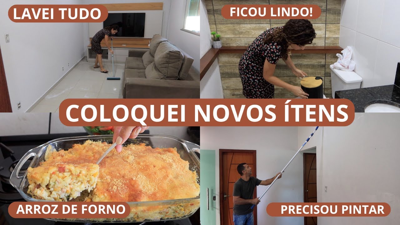 COLOQUEI OS NOVOS PUXADORES, PINTAMOS A SALA, COMO LAVO MEU BANHEIRO ENVELOPADO, ALMOÇO PRÁTICO