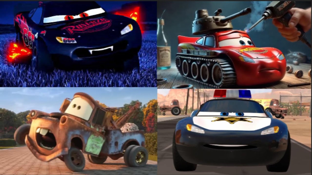 Evil Mcqueen vs Police Mcqueen vs Shark Mcqueen vs Eater Mcqueen - Coffin Dance Song Cover /Tileshop