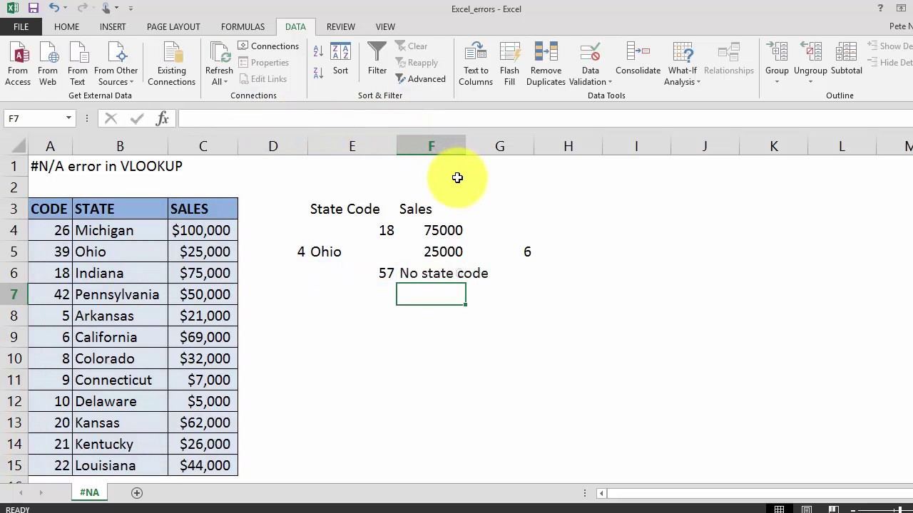 How to fix #N/A error in Excel VLOOKUP