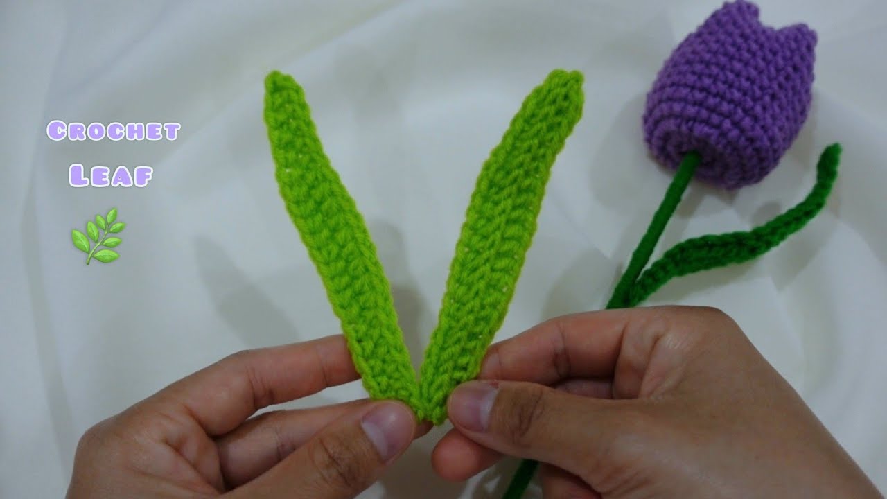 tutorial how to crochet leaf🌿| สอนถักใบไม้ไหมพรมง่ายๆ |Kataiythong