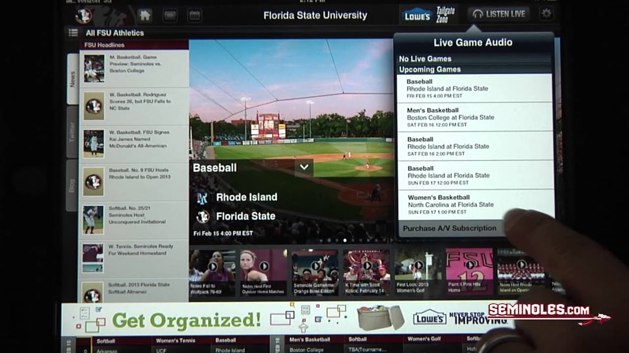 Seminoles.com Baseball Streaming Update