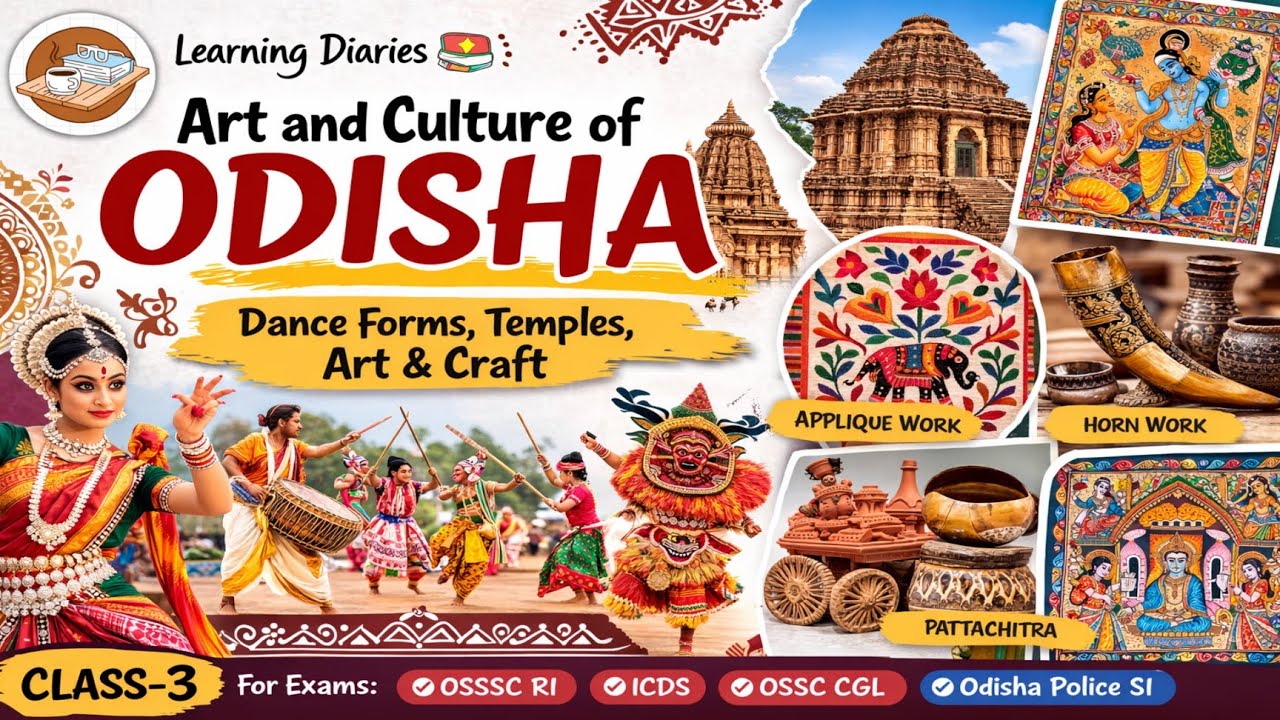 Art and culture of Odisha! Class-3!Dance forms! Art and crafts #osscjob #odishagk #artandculture 