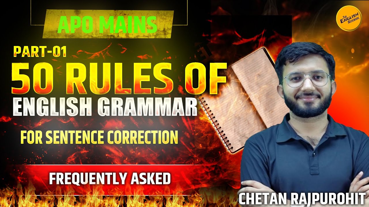 50 Important Rules of  English Grammar for APO Mains || RAS MAINS || Chetan Rajpurohit