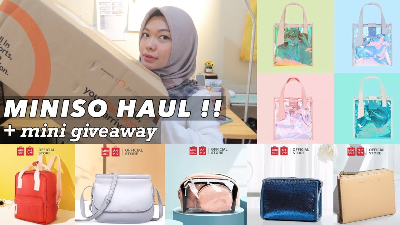miniso haul + mini giveaway tas miniso || review tas-tas miniso