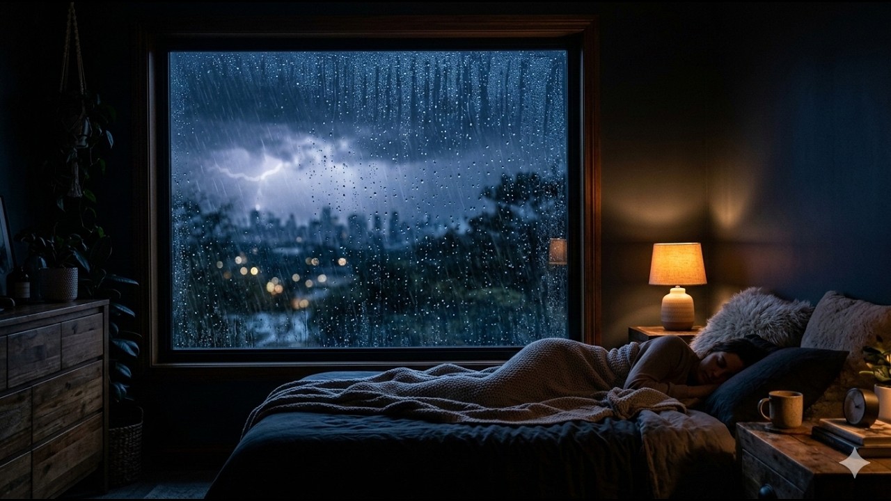 You Will Fall Asleep in 5 Minutes 🌧️ Rain & Thunder Sleep Sounds