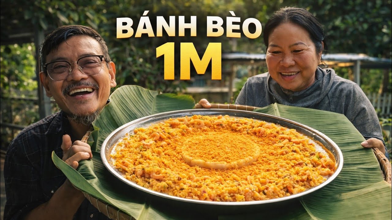 Bánh bèo khổng lồ gần 1M - cả nhà tụ họp, làm và thử ăn chiếc bánh bèo to nhất đời | Uthuyvlogs.