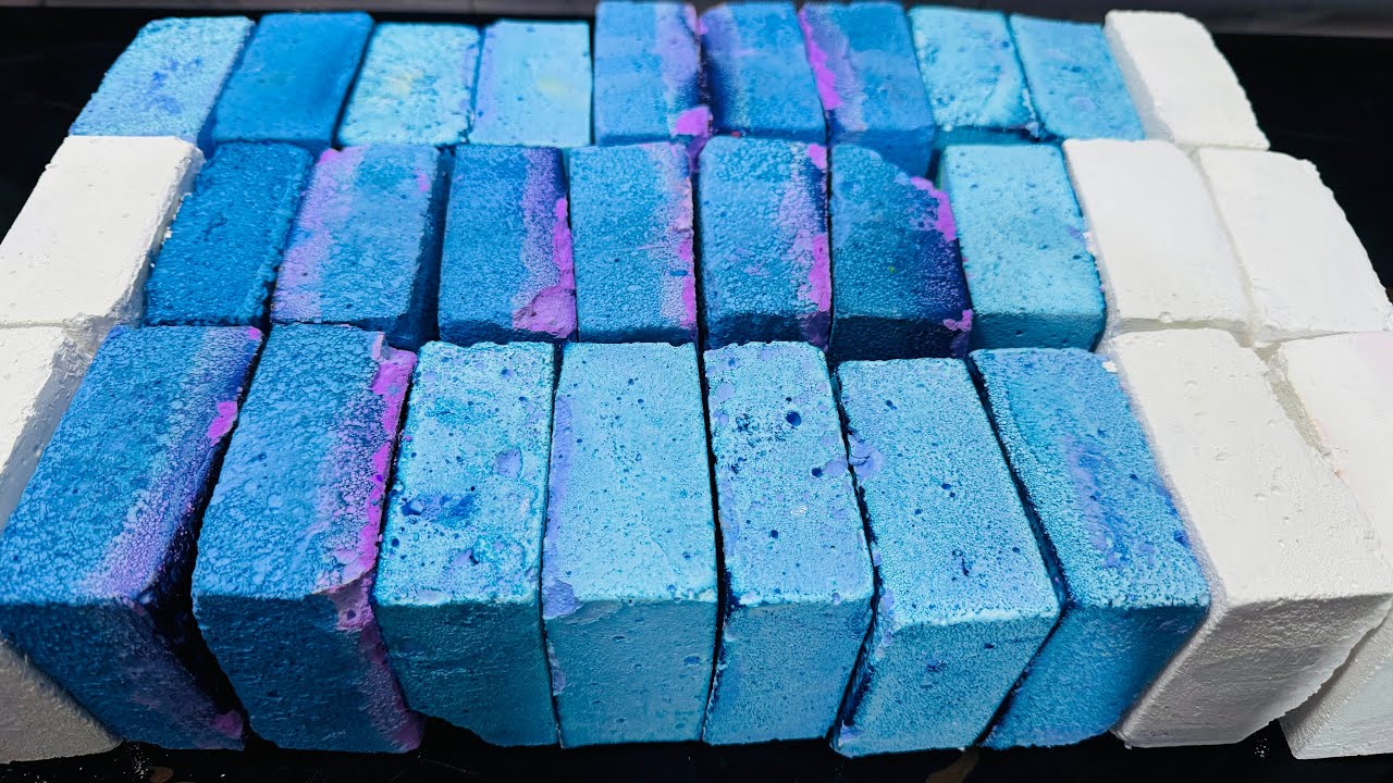 Blue Dyed Chalk ASMR Crush | Soft Dusty Dyed Chalk Reform 
