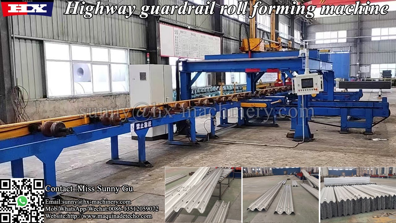 Highway guardrail roll forming machine
