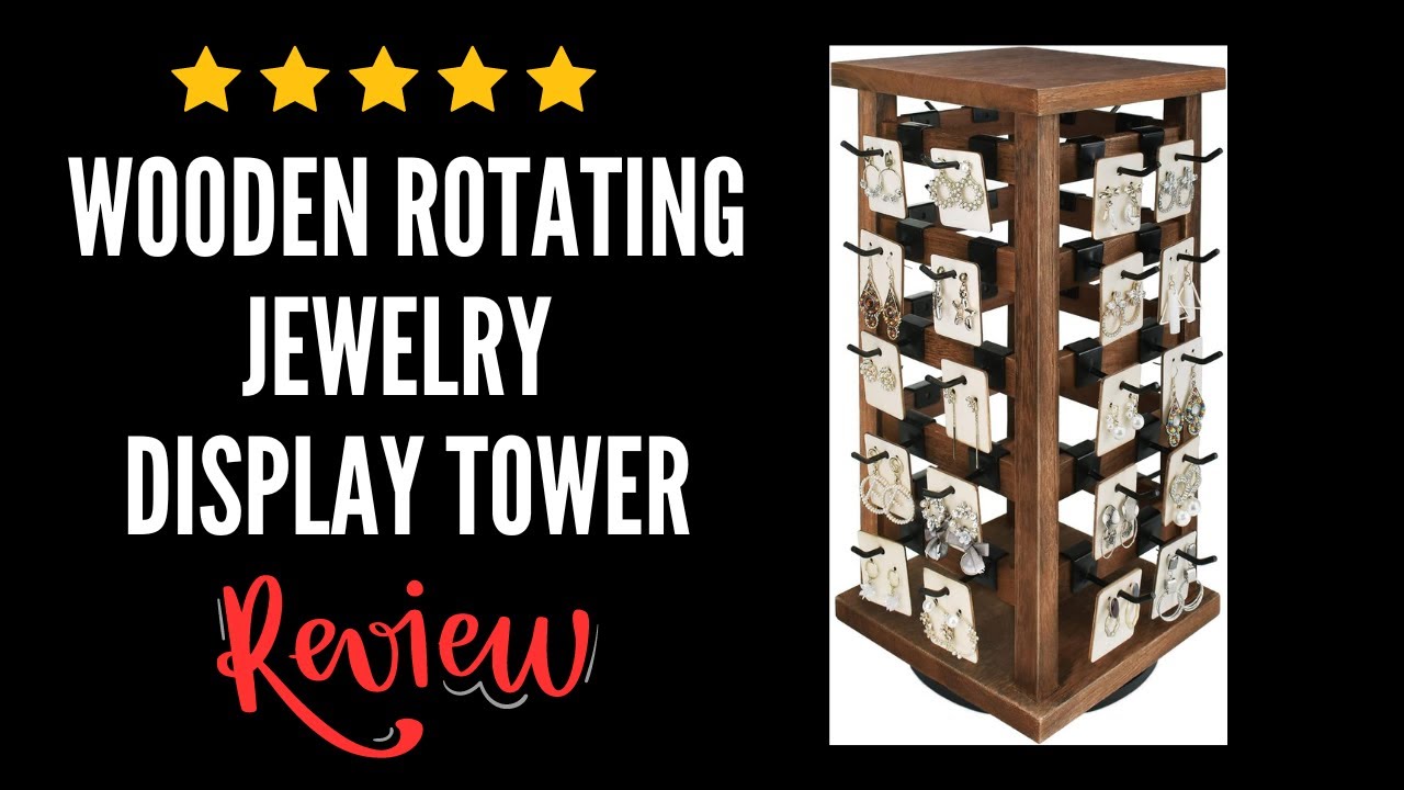 Wooden Rotating Jewelry Display Tower with Hooks Review Small Business Retail Tradeshow Must Haves