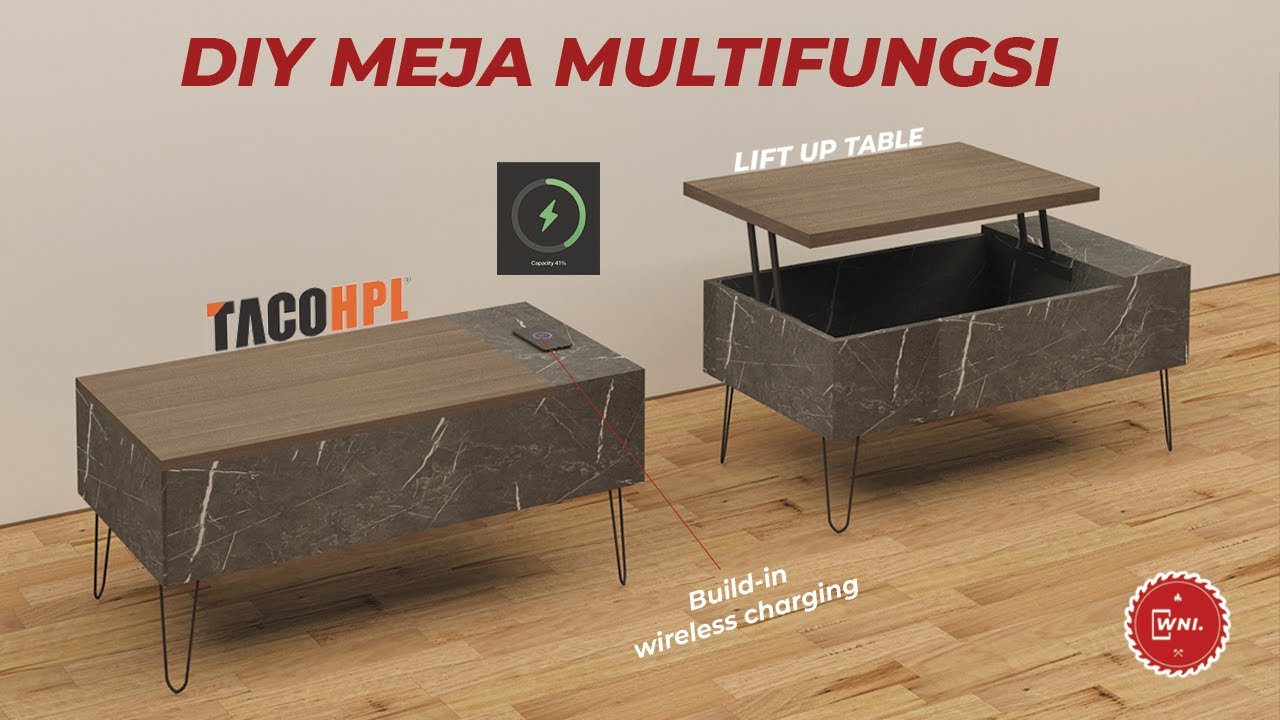 Membuat meja multifungsi | DIY multifunction table | lift up table