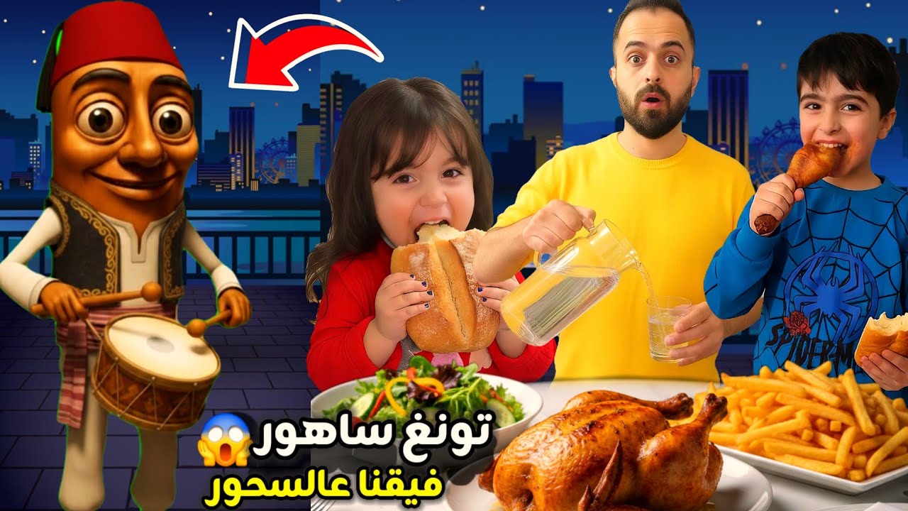 تونغ تونغ ساهور فيقنا على السحور🥁 تأخرنا وراح علينا السحور🥺 فارس وسيما شافو تونغ ساهور😱