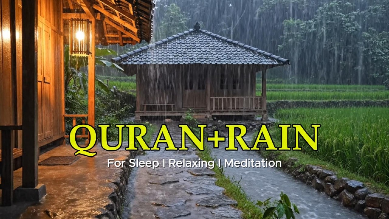 Quran to Stop Overthinking & Wash Away Anxiety | Heavy Rain & Thunder for Deep Sleep, Focus, Study