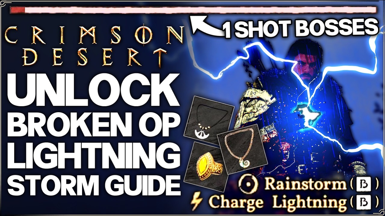 Crimson Desert - How to Unlock OP 1 Shot Lightning Storm - Best Rainstorm Charge Combo Build Guide!