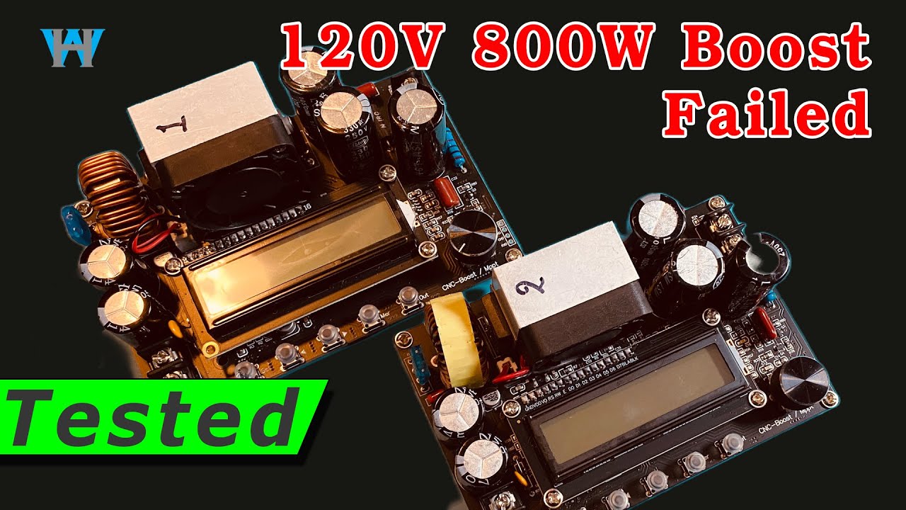 [Failed] Drok 800W DC Boost Converter CNC 10V-65V to 12V-120V two modules test and repair