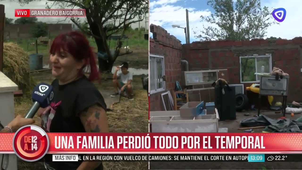 El temporal les voló el techo