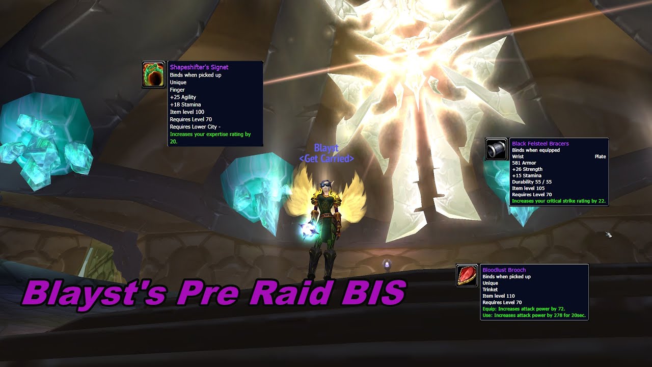 Classic TBC Retribution Paladin: Pre Raid BIS
