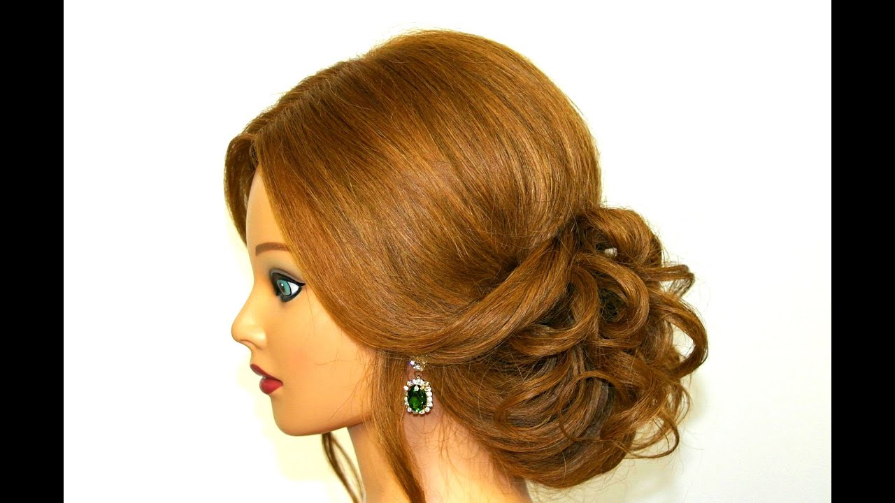 Romantic hairstyle for long medium hair. Easy updo tutorial