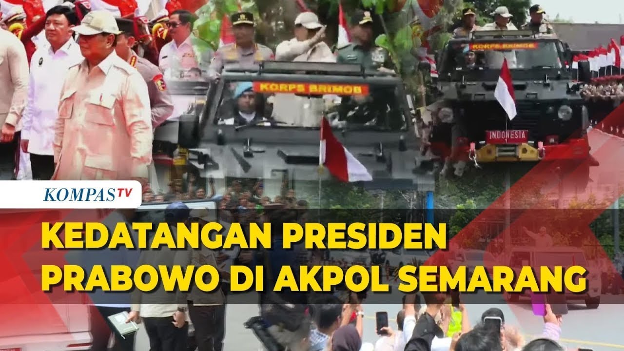 Polisi Berkuda hingga Arak Arakan Naik Rantis Sambut Kedatangan Presiden Prabowo di Akpol Semarang