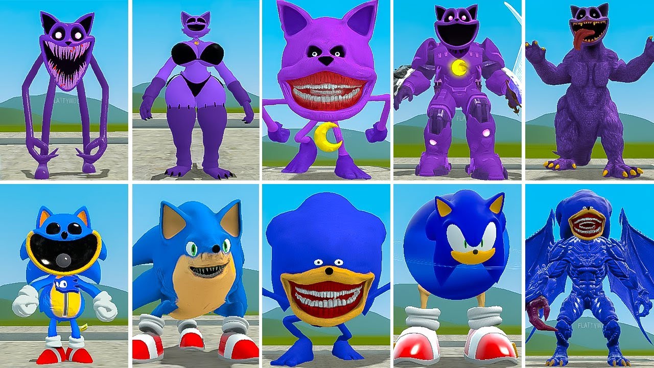 NEW EVOLUTION OF ALL POPPY PLAYTIME CHATER 3 CATNAP GODZILLA VS ALL SONIC CTHULHU 1-2 FAMILY GMOD