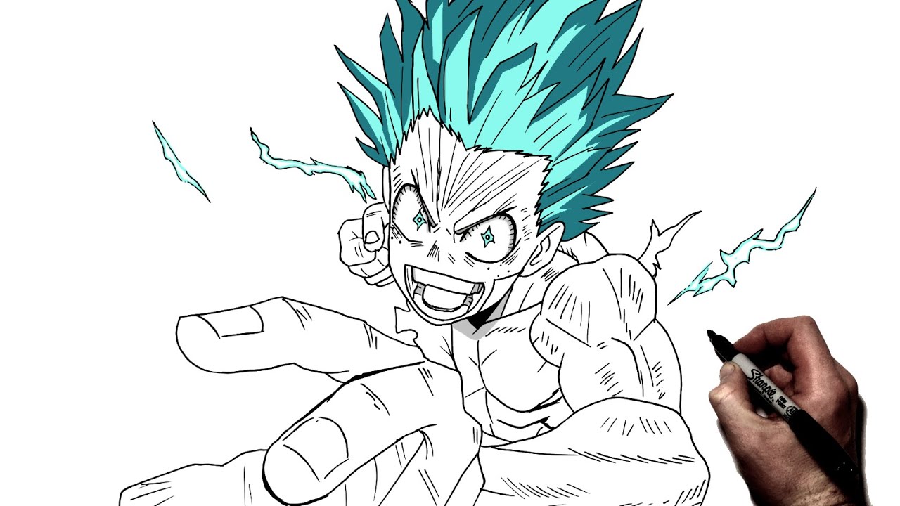 How To Draw Deku (Detroit Smash 100%) | Step By Step | My Hero Academia