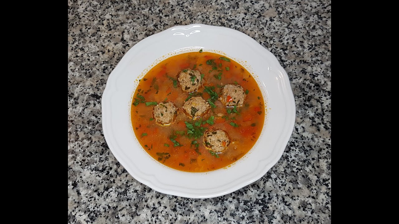 😋🥣Sopa con albondigas😋🥣ciorba de perisoare